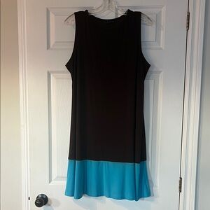 Tiana B. Black and Blue Colorblock Mini Dress